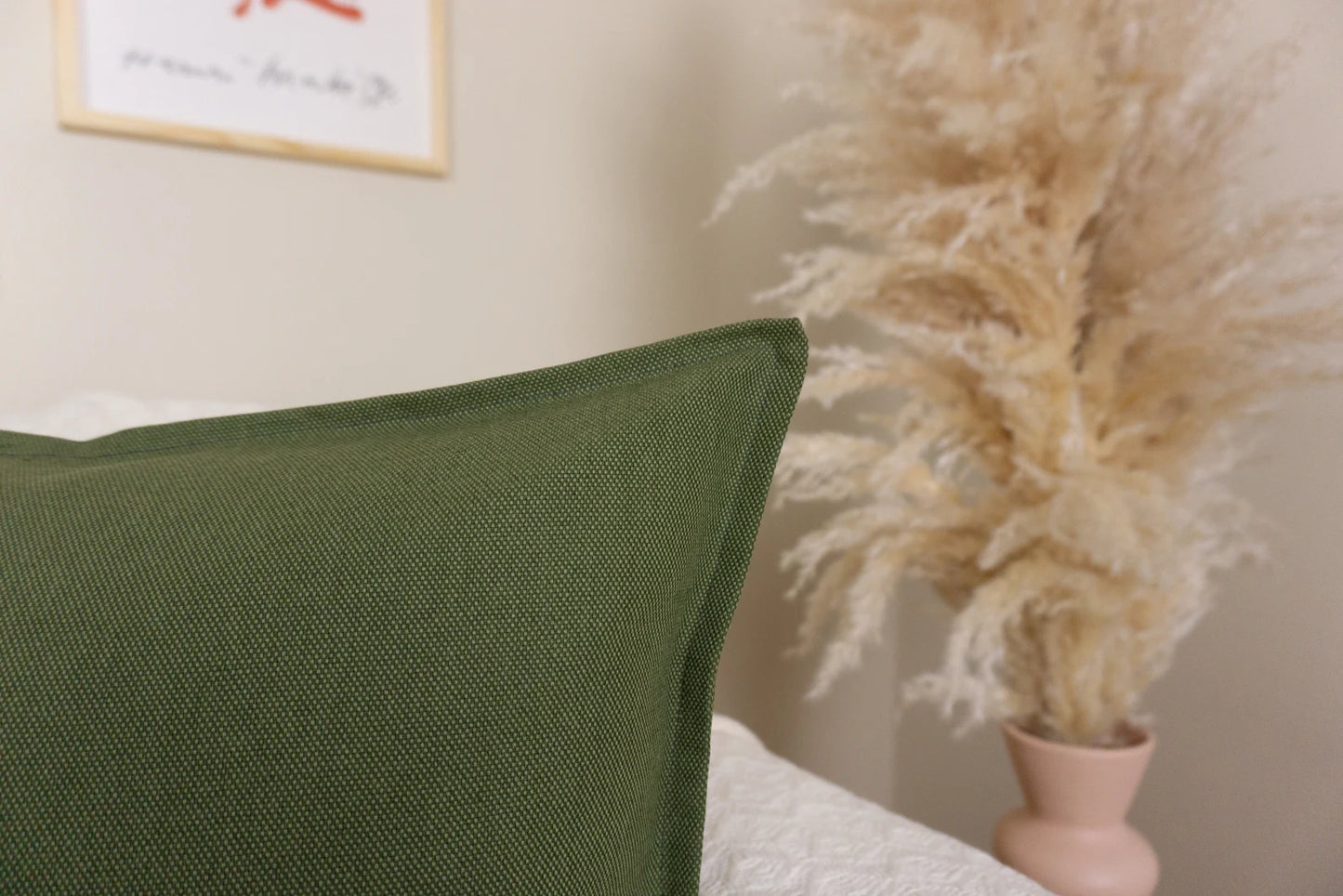 Cotton Linen Moss Green Pillow Cover Throw Pillow Moss Green Scatte Cushion Cover (All Sizes)