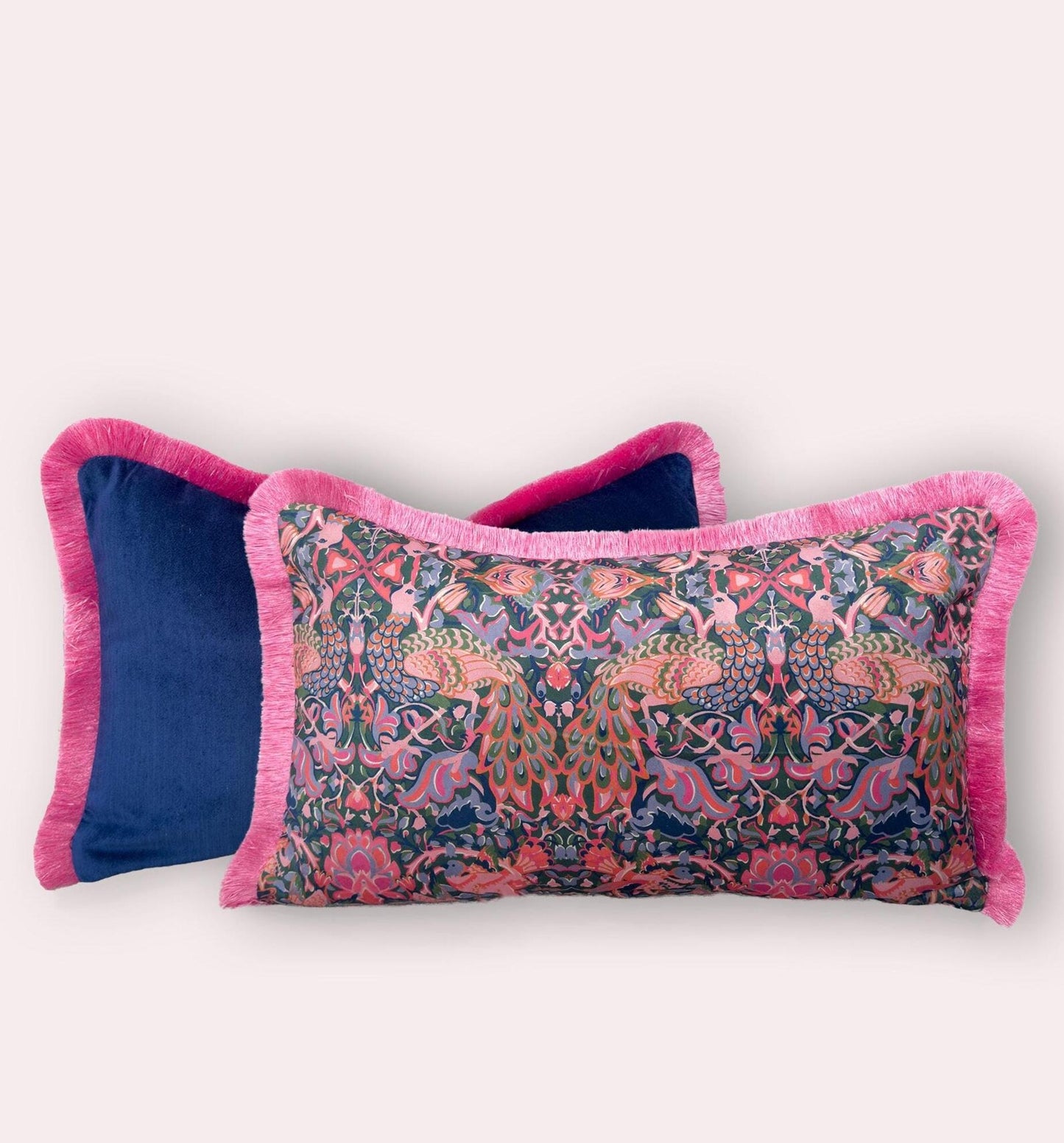 William Morris Fringed Lumbar Pillow Cover Mid Century Cushion Cover